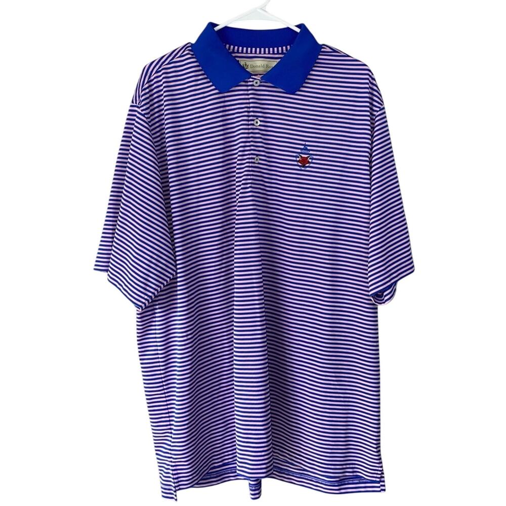 Donald Ross Striped Polo XL Mens Golf Embroidered Short Sleeve Casual